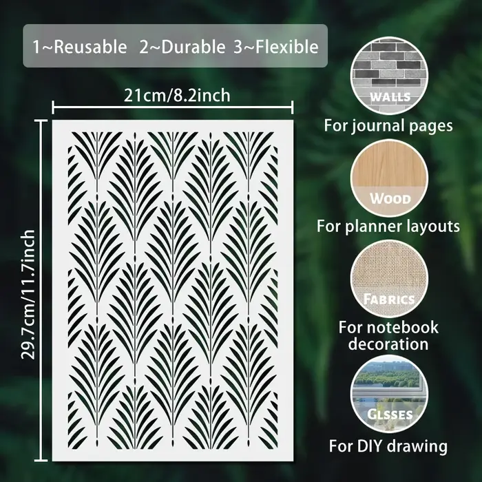 1PC Pochoir de dessin A4 en forme de feuille de palmier