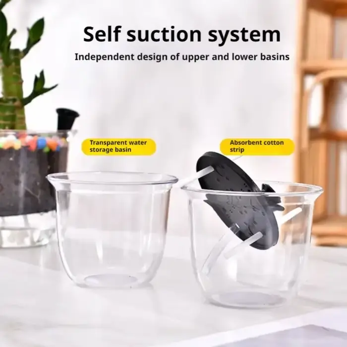 Lot de 2 pots auto-arrosants