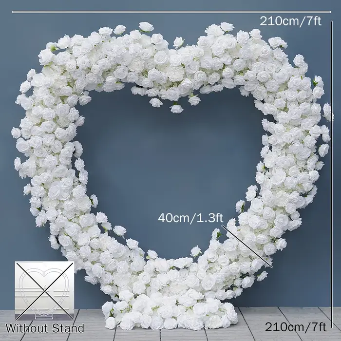 Angela fleur A8203 Base en tissu Rose blanche 5D Arrangement Floral décor toile de fond de mariage a