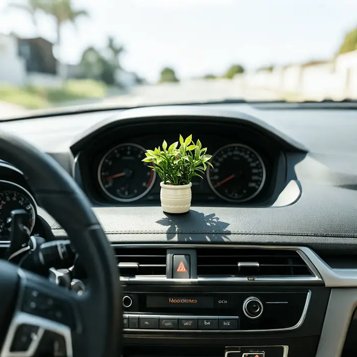 1 ensemble de mini-pots de plantes vertes artificielles | Ornement de console centrale de voiture