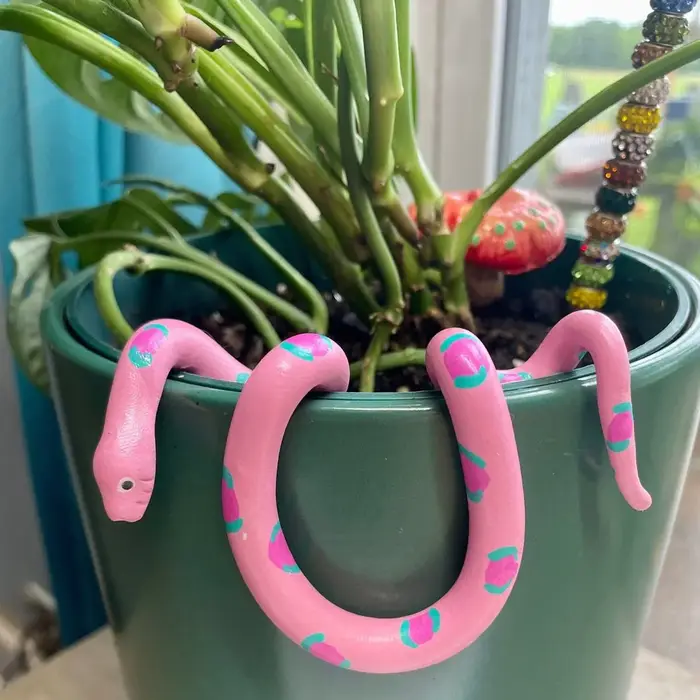1 pièce de décoration de pot de fleurs en résine, ornement suspendu en forme de serpent pour pot de fleurs, accessoire pour pot de fleurs, jardin, maison, décoration suspendue pour pot de fleurs, conv