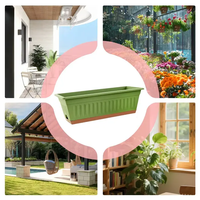 Jardinière rectangulaire décorative 4 pièces