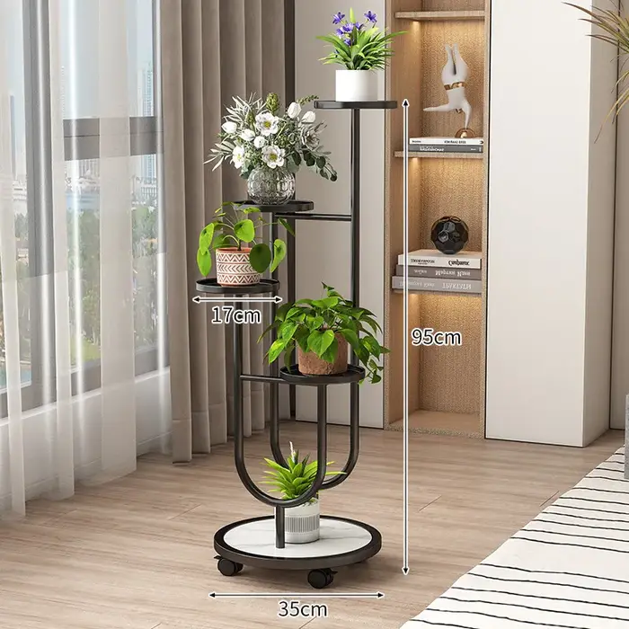Étagère verticale pour plantes en métal en forme d'arbre