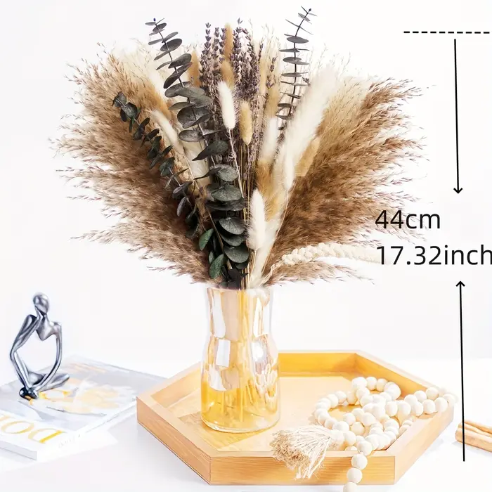 90 pièces fleurs séchées Pampas lapin queue Eucalyptus Bouquet Boho maison jardin décoration fleur artificielle Pampa décor de fête de mariage
