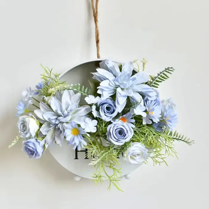 Artificielle Rose Fleurs De Mariage Maison Chambre Cour Décor Bouquet De Mariée Jardin Faux Soie Dahlia Hortensias Vase Pour Planche À L'extérieur