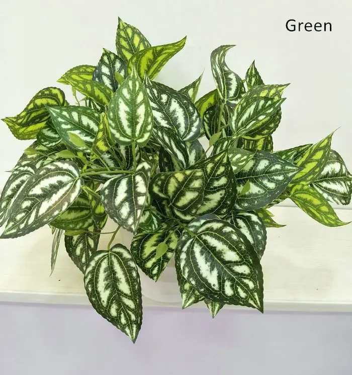 Fleurs Artificielles en Pot, 5 Branches, Eau Froide, Cuir oral elu, Plantes Vertes, Ornements pour M