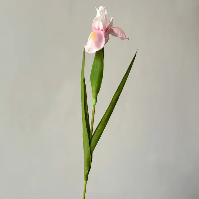 22.8 Inch Artificial Iris Flower Real Touch PU Faux Flowers for Home Decor Elegant Floral Arrangement