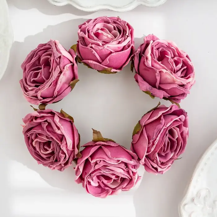 Bord Brûlé Artificiel Rose De Mariage nuptiale bouquet Décor Maison vase En Plein Air Jardin Festival Parti Couronne Bricolage cadeau Saint Valentin