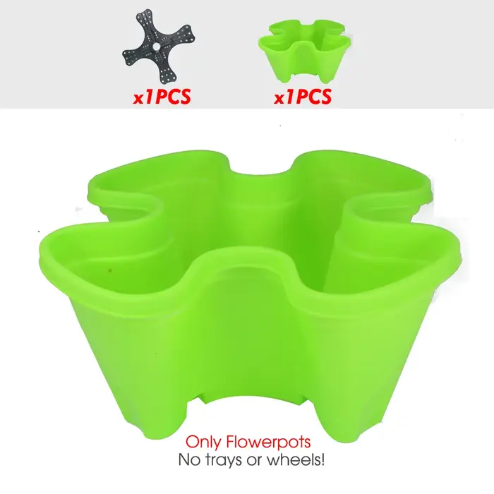 User inière empilable en plastique PP pour plantes d'intérieur et d'extérieur, pot de fleurs vertica