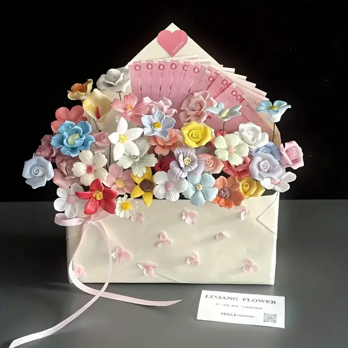 6 Fleurs en Céramique Faite à la Main