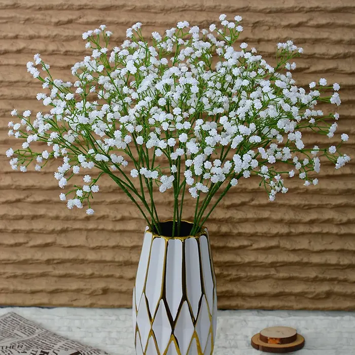 1/3 pièces blanc gypsophile fleurs artificielles mariage bricolage Bouquet décoration Arrangement en plastique fausses