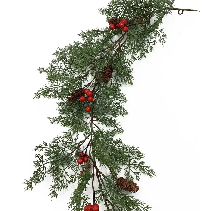 Couronne de pin de cyprès artificiel vert