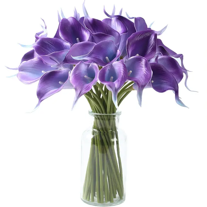 5 pièces fleurs artificielles PU Calla Lily pour la maison chambre décor de bureau cadeau de fête des mères pièce