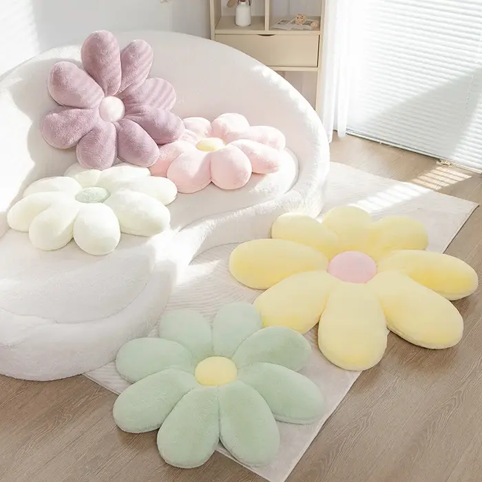 60 cm mignon marguerite fleur oreiller chambre canapé tournesol en forme de coussin Girly doux chaise siège dos coussins belles fleurs peluches
