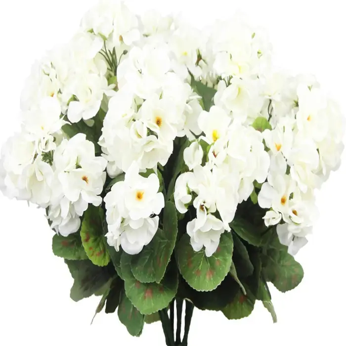 Plante artificielle en soie, fleur de bégonia, Simulation de géranium, fleur florale pour la maison, décor de fête de mariage, de noël, DIY bricolage