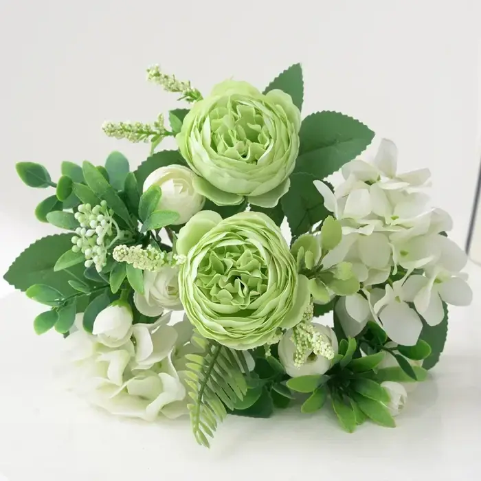 Bouquets en soie bleue
