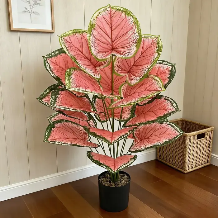 Plante Artificielle Caladium Rose