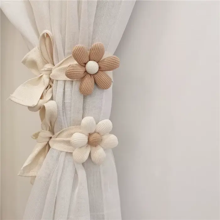 Rideau à fleurs ours Kawaii