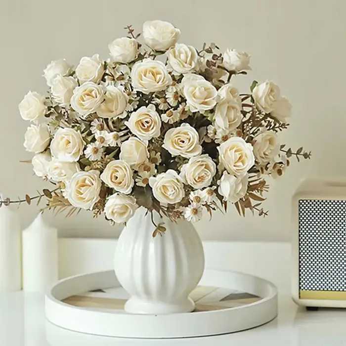 Roses artificielles en soie