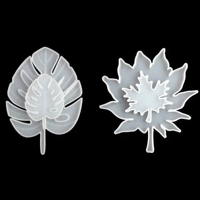 Moule en silicone feuille d'érable/feuille d'éventail, résine UV, fleur sèche, coussin de tasse, décoration de maison, moule de décoration