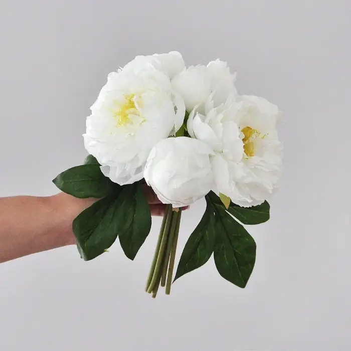 Bouquet de Pivoines Artificielles, 28cm, 7 Têtes, Fleurs Nouées à la Main, Décoration de la Maison, 