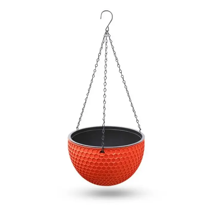 Nouveau Pot de fleur de tissage d'imitation en plastique suspendu Pot