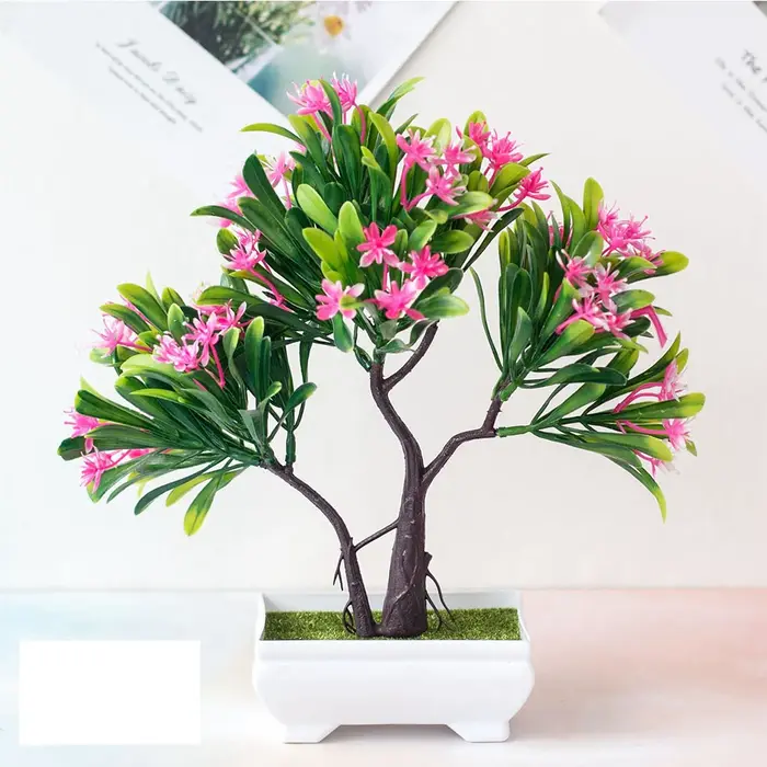 Plantes Artificielles Bonsaï, Petit Arbre, Fleurs, Ornements en Pot, Fausse Plante pour Hôtel, Maiso