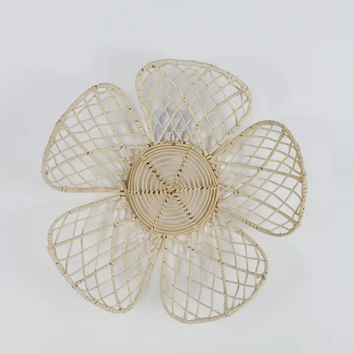 INS – ornements muraux de fleurs en rotin tissé nordique
