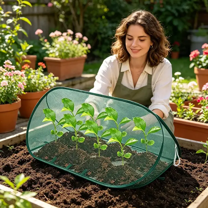 Housses de protection pour plantes d'extérieur, filet de protection pour jardin, filet pop-up lavable pour serre intérieure, cour, véranda, aménagement paysager, lit de culture surélevé