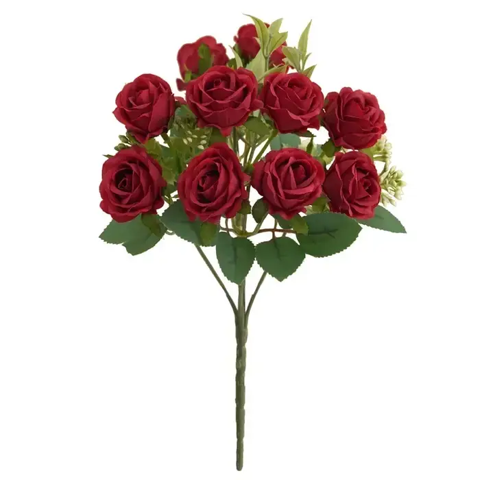Bouquet de Roses Os rouges à l'aloès vert pour mariage