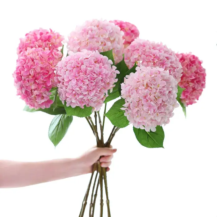 1/5/10 pièces 58cm belles fleurs artificielles en soie hortensia bouquet pour la maison fête mariage salon décoration accessoires