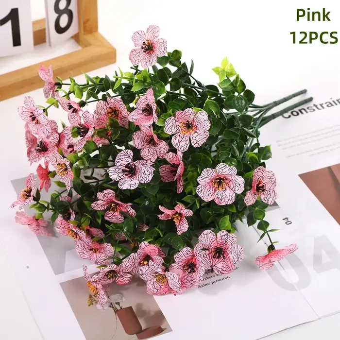 Lot de 12 fleurs de marguerite artificielles résistantes aux UV