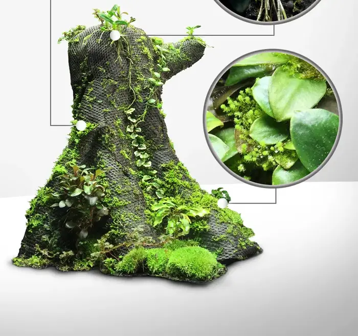 Tissu en maille épihytique pour plantes d'aquarium de 2 mm