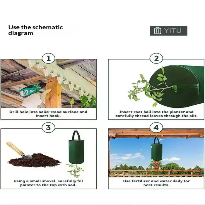 Nouveau sac de culture suspendu en feutre pour tomates