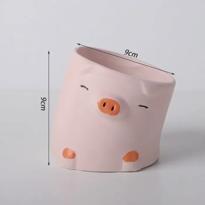 Plantes succulentes d'animaux de dessin animé, petits pots de fleurs, bureau mignon, décor à la maison personnalisé, ornements célèbres et artistiques