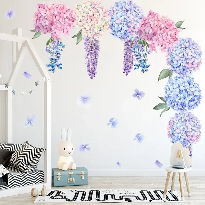 Autocollant Mural fleur de lavande violette
