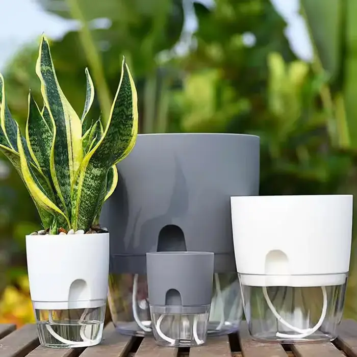 5 pots auto-arrosants, pots à fleurs à absorption d'eau