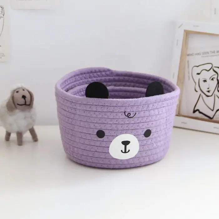 Paniers de rangement mignons en rotin tissé, décoration de chambre à coucher, étui de rangement pour