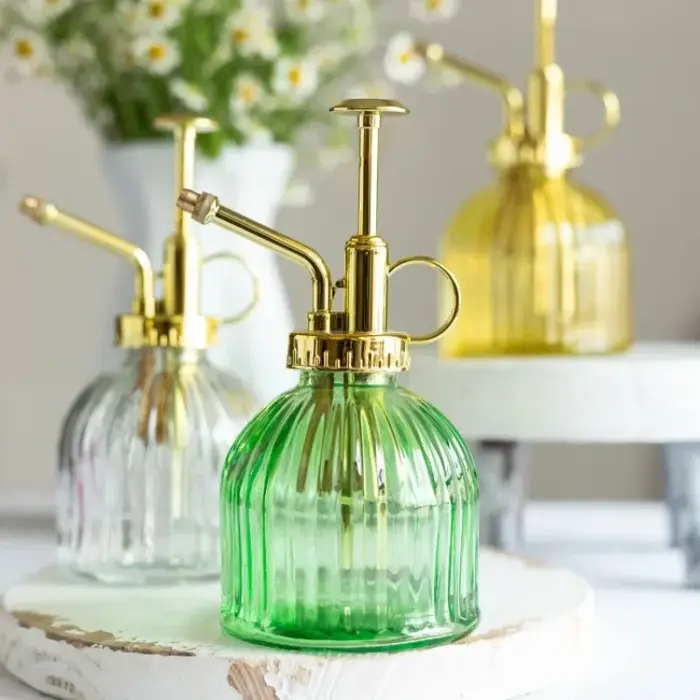 Abreuvoir de jardin en verre pour plantes et fleurs