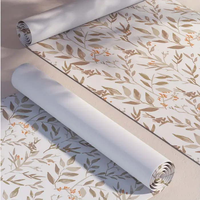 1 rouleau de feuilles de plantes marron