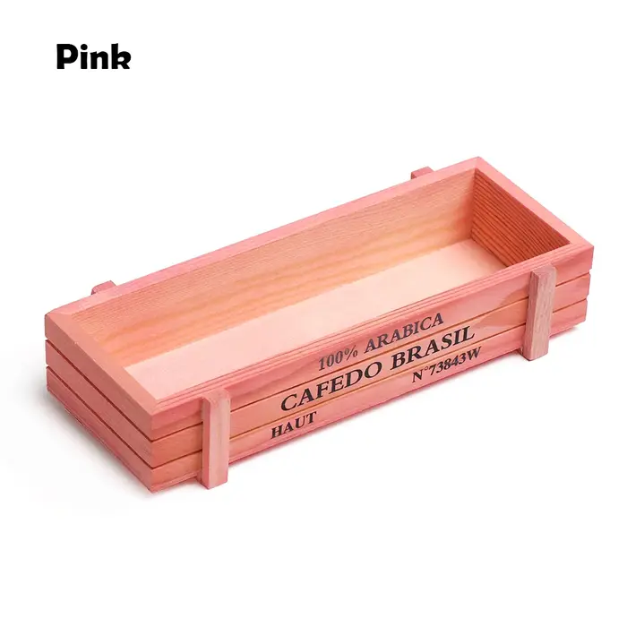 Vase rectangulaire en bois pour décoration de jardin