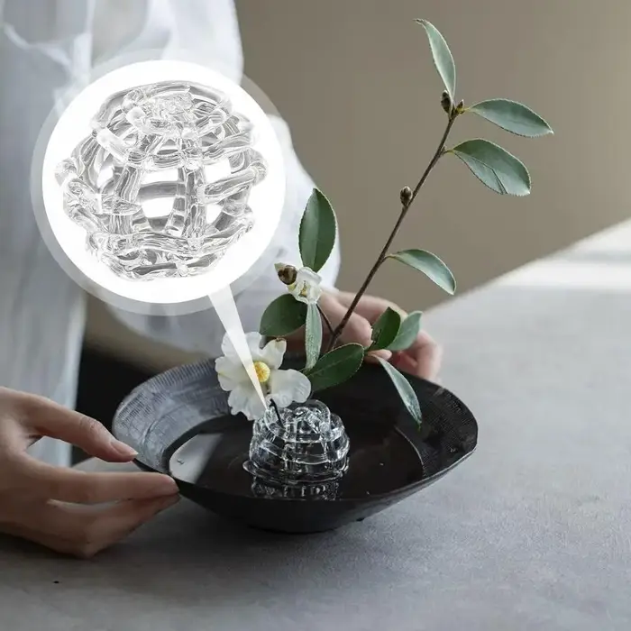 Support floral en verre soufflé à la main