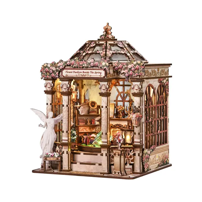 Kit miniature de serre-livres à monter soi-même "Les fleurs s'évanouissent au printemps", modèle de 