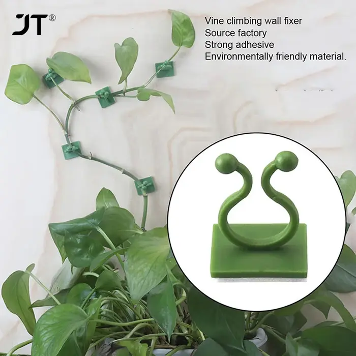 20 pièces support pour plantes feuille verte pince auto-adhésive plante