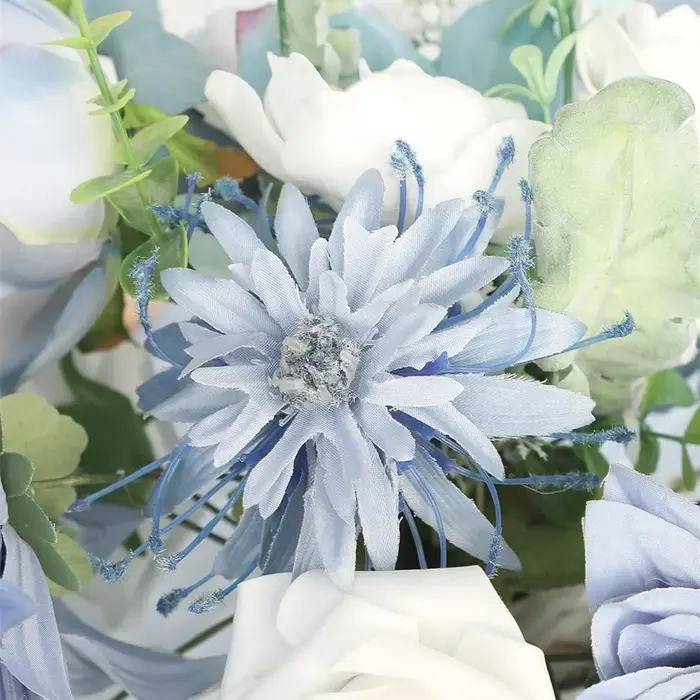 AUSOGO – Coffret de fleurs artificielles bleu poudré