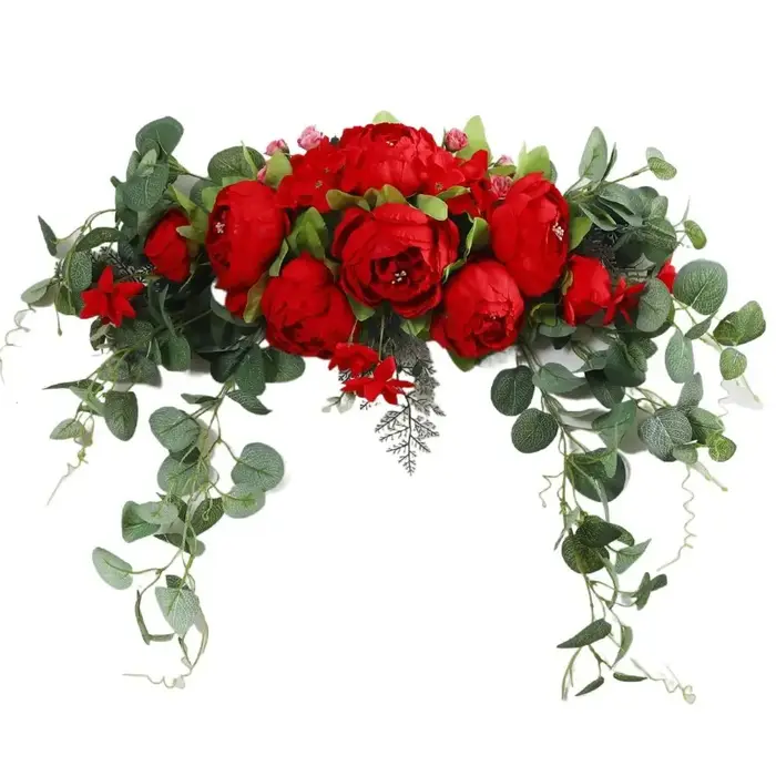 Boho artificiel mariage arc fleurs Eucalyptus guirlande rideaux bricolage