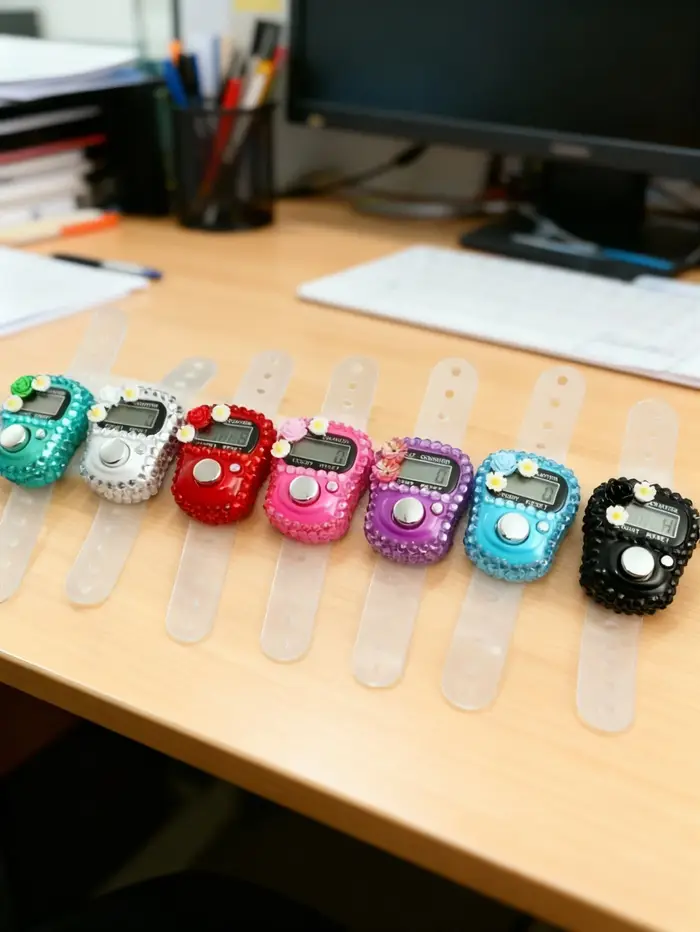 Compteur de doigts en forme de fleur