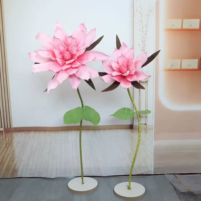 Grande fleur artificielle de magnolia PE rose