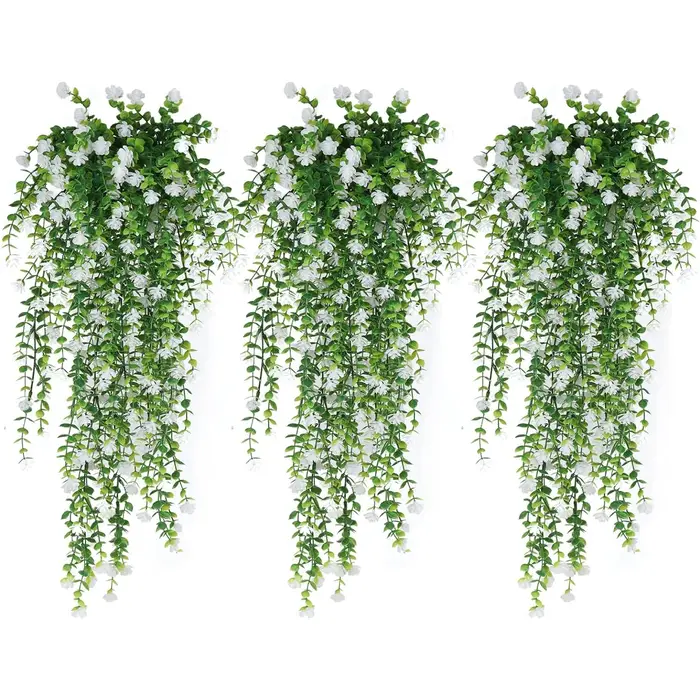 Plantes artificielles En Plastique Eucalyptus camélia Mariage Jardin Maison décoration Extérieure UV protection