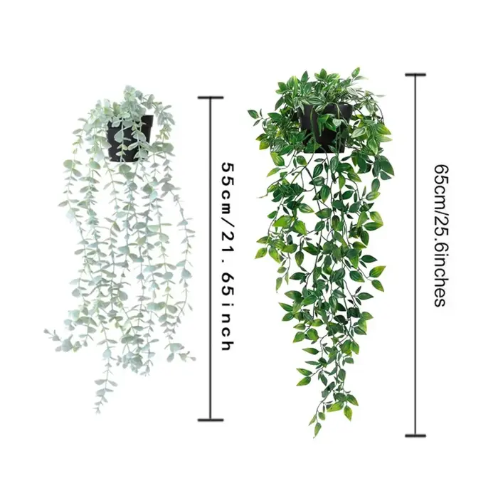 Plantes d'eucalyptus artificielles suspendues avec Pot